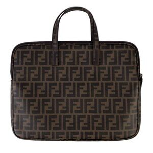 Fendi Brown and Black Monogram Laptop Bag